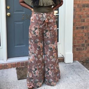 Floral Wide Leg Pants